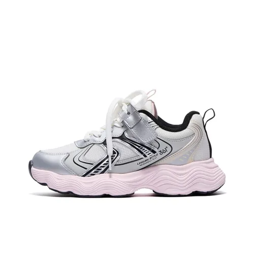 361°KIDS Устойчивый к истиранию Легкий Амортизирующий Противоскользящий Детские повседневные кроссовки Серебристо-розовые Подростки