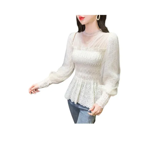 LANGQING Абрикос С подарками LANGQING Бренд Значок Женские Рубашки