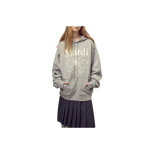 MARDI MERCREDI FW25 OVERSIZED HOODY FLOWERMARDI_GREY Айвори Свитшот Женские