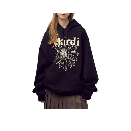 MARDI MERCREDI FW25 OVERSIZED HOODY FLOWERMARDI_Черный Крем Свитшот Женские