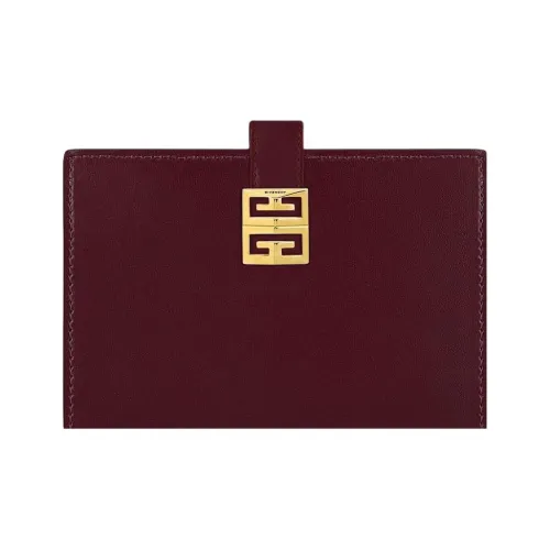 GIVENCHY 4G Телячья кожа Кошелек Женские Бургунди