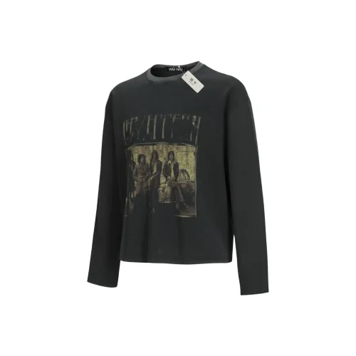 WEINIU Выстиранный Черный Унисекс T-рубашки