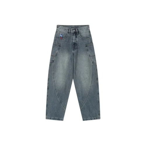 MIND ERROR Синий Унисекс Джинсы