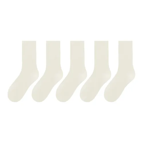 MADALLO [5 пар] 5 Молочно-белые Женские носки MID до икры