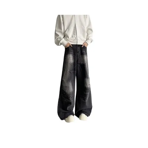 REBIRTHRABBIT Черные Мужские Джинсы