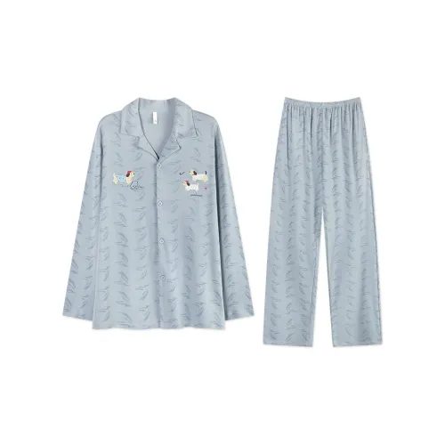 MULONGSHIJIA Синий Серый Мужской Пижамный Комплект