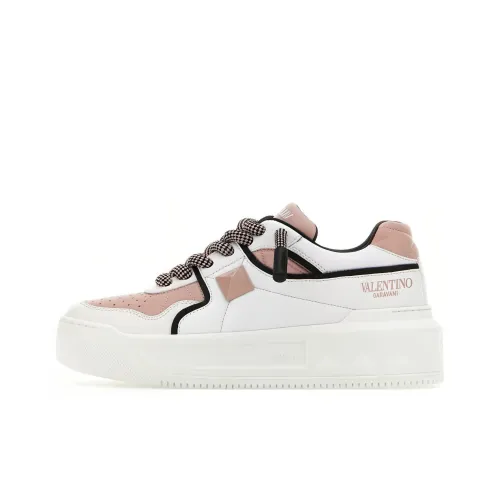 Valentino Rockstud Low Топ Скейтборд Кроссовки Женские Розовые Белые
