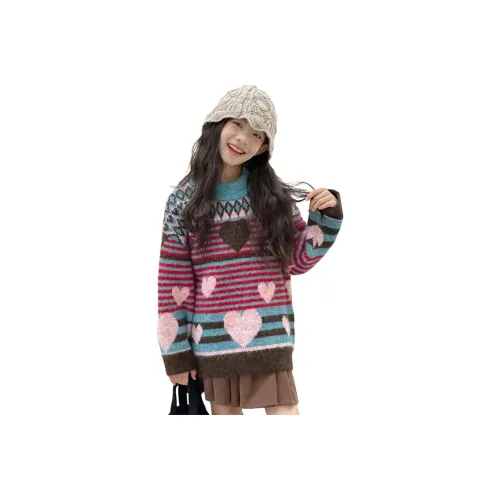 MUMUWU HOUSE Красный и Зеленый Детские Свитера