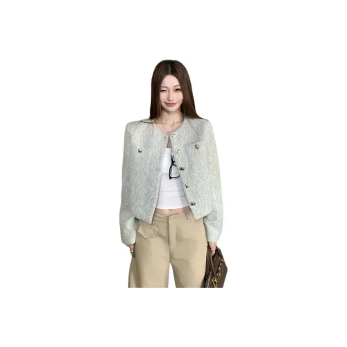 Dippanis Мятно-зеленый Женский Короткий Пальто