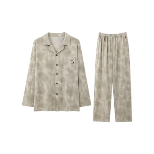 MULONGSHIJIA Белый Серый Смешанный Цвет Мужской Пижамный Комплект