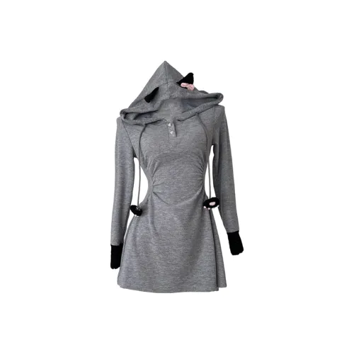 GRAYISMOON Длинное платье с длинными рукавами женское