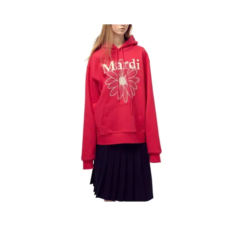 MARDI MERCREDI FW25 OVERSIZED HOODY FLOWERMARDI_Красный Сливочный Свитшот Женские