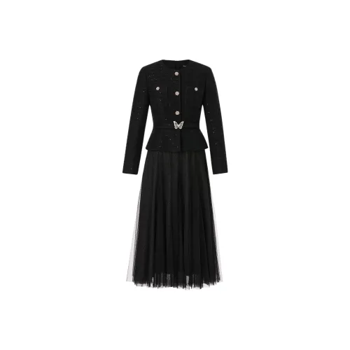 KORADIOR Длинное платье с длинными рукавами женское