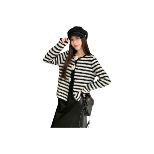 Dippanis Черный Белый Женское Короткое Пальто