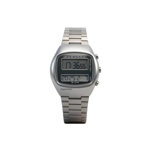 SUPEROKAZ Кварцевый механизм стальной ремешок унисекс черный циферблат