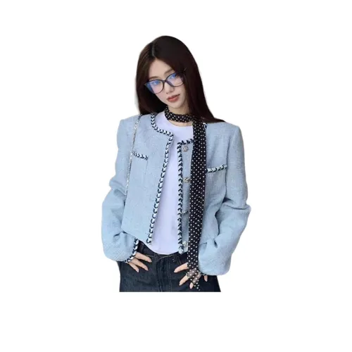 Dippanis Светло-синий Женский Короткий Пальто