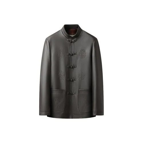 Vintage Cars Кожа Куртка Пальто Мужской