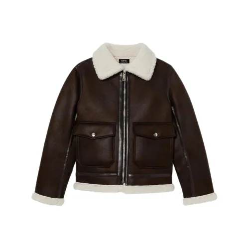 A.P.C Chestnut Brown Men's Jackets A.P.C Каштаново-коричневые мужские куртки