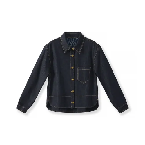 MH Blue Women's Denim Jackets MH Синий Женские Джинсовые Куртки