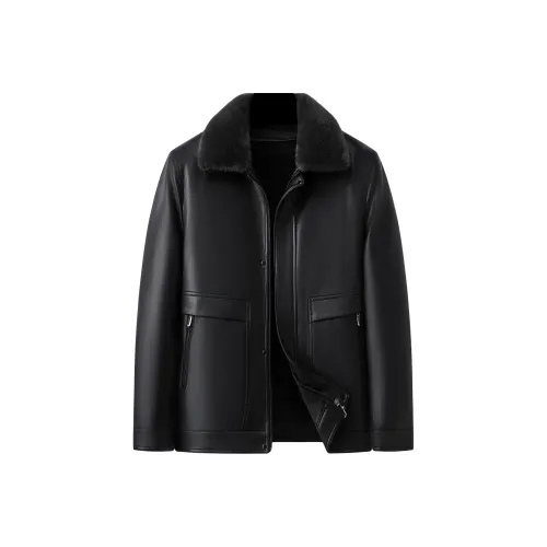 BAISHENGHU Кожа Куртка Мужская