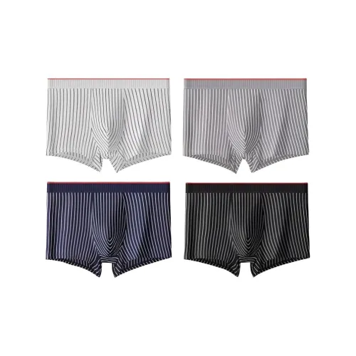 MADALLO [4 пачки] Светло-серый + Темно-серый + Королевский синий + Черный мужские боксер-шорты