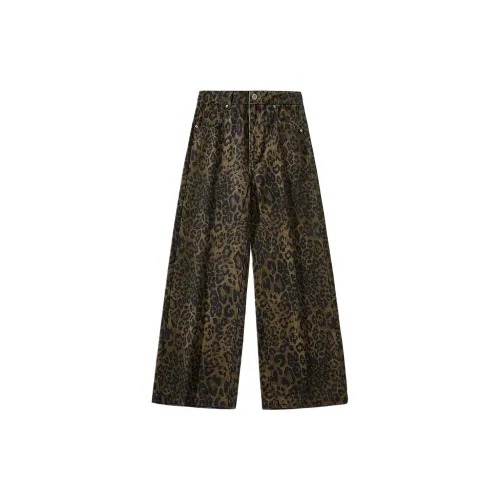PLQV Леопардовый принт Унисекс Повседневные брюки