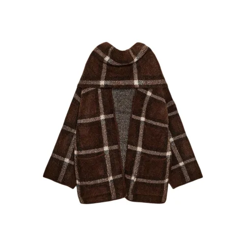 ZARA Коричневый Женский Пальто