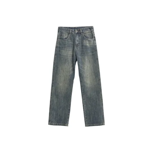 ENTONG Ностальгический синий унисекс джинсы