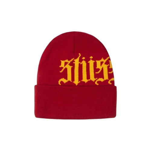 Stussy Акриловые Шапки-бини Унисекс Алый