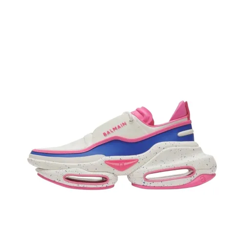 BALMAIN B Смелый Аbrasion Resistant Низкий Топ Повседневная обувь Женская Белая Розовая