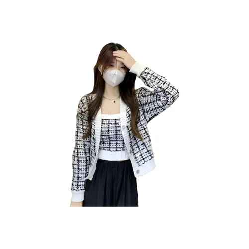 Dippanis Белое пальто + топ на бретелях женский повседневный комплект