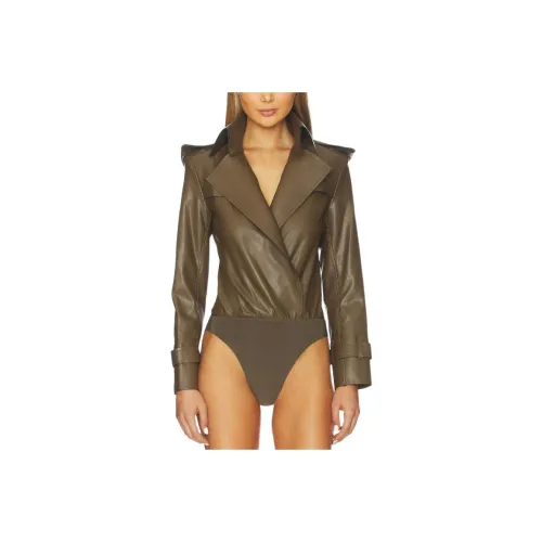 NORMA KAMALI Оливковый Женский Боди