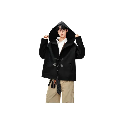 JIARONG Черное Унисекс Пальто