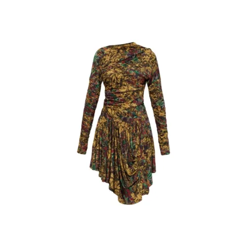 GANNI Длинное платье с длинными рукавами женское