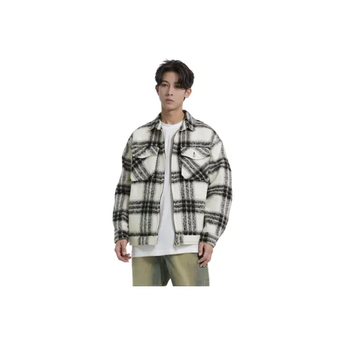 FRLMK Черный Белый Клетка Унисекс Куртки