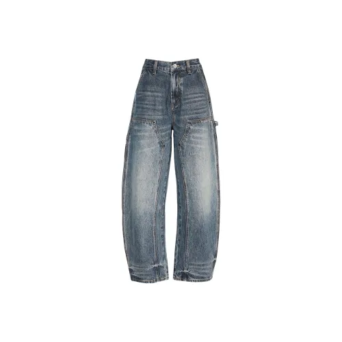 SONGS ALONG Синие Черные Брюки Унисекс Джинсы