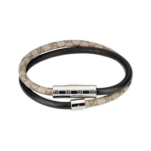 GUCCI Кожа Браслеты Унисекс Бежевый Темно-коричневый Черный