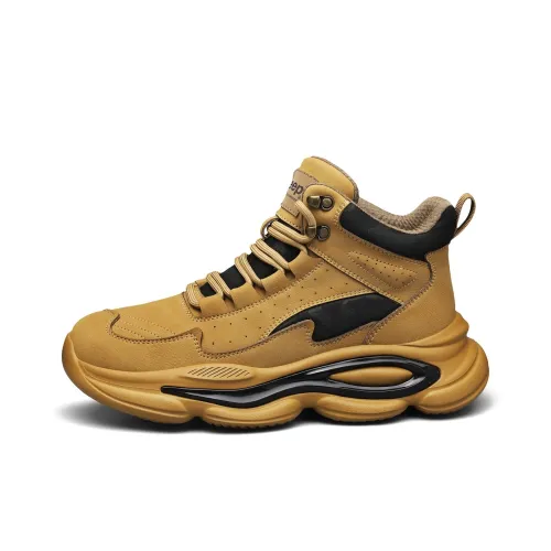 Jeep Дышащий Термозащита Устойчивый к истиранию Амортизация Увеличение Высоты Высокие Кеды Походная Обувь Мужская