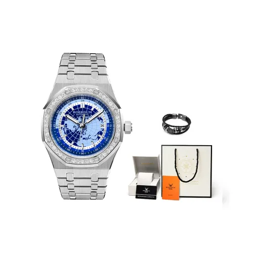 ROERDUM Galaxy Starry Sky Collection Механический механизм ремешок из нержавеющей стали мужские часы синий циферблат