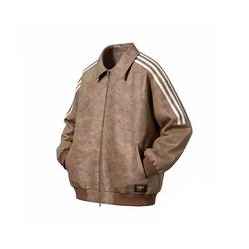SZSX Коричневый Унисекс Кожаные куртки