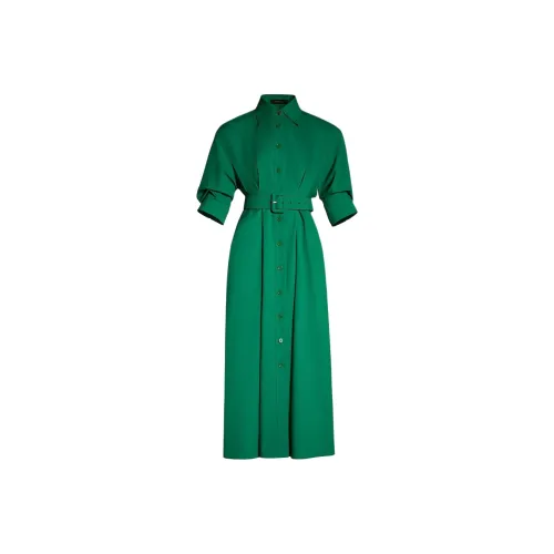 VIBRANT Ярко-зеленый Женский Длинный Рукав Платья