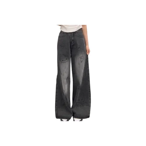 BAOMIKA Черный Серый Цвет Унисекс Джинсы