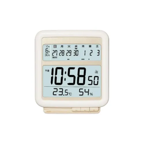 CASIO Радиоконтролируемые Механические Настольные Часы из Смолы Унисекс Белые