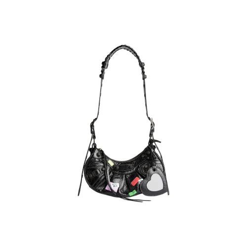 Balenciaga Le Cagole Овчина Голень Кожа Сумка через плечо XS Женская Черная