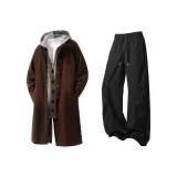 Кофейный топ + черные штаны