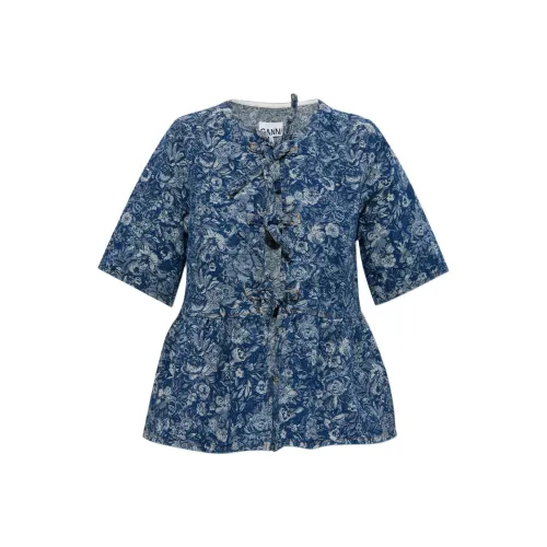 GANNI Blue Women's Shirts GANNI Синий Женские Рубашки