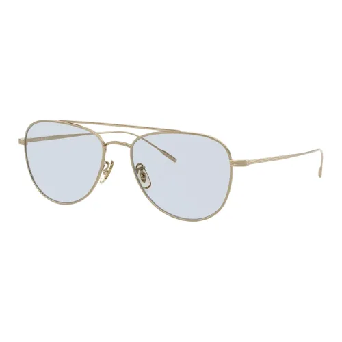 Oliver Peoples Титан Авиатор Солнцезащитные очки Мужские Золотые
