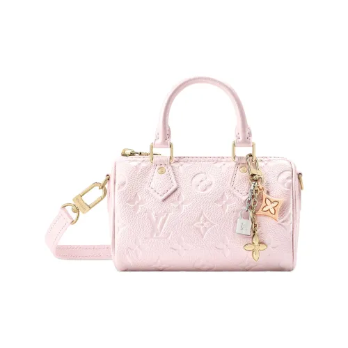 LOUIS VUITTON NANO SPEEDY Полная с принтом Сумка на одно плечо Женская Розовая