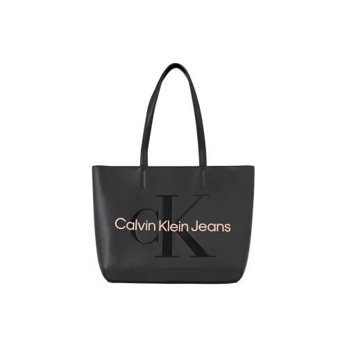 CALVIN KLEIN Кожа Тоут Сумка Сумка для покупок Сумка Сумка через плечо Женская Черная