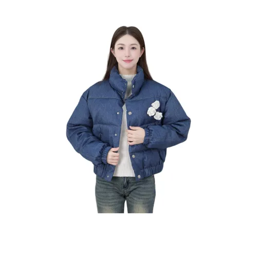 IWZI Джинсовый синий хлопковый куртка женский пуховик